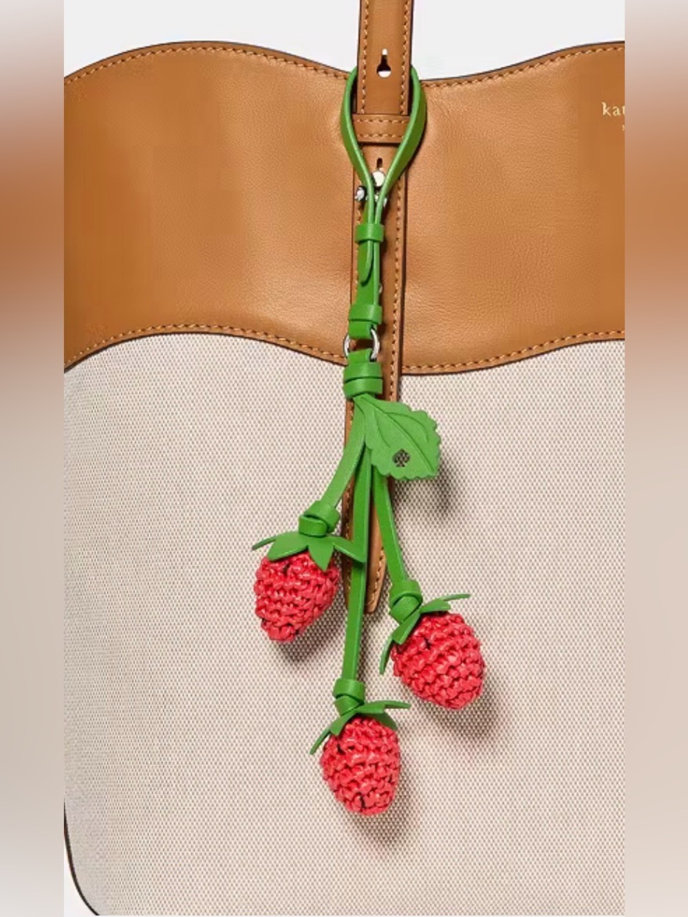 Kate Spade Charmed Strawberry Crochet Bag Charm - Picture 2 of 5
